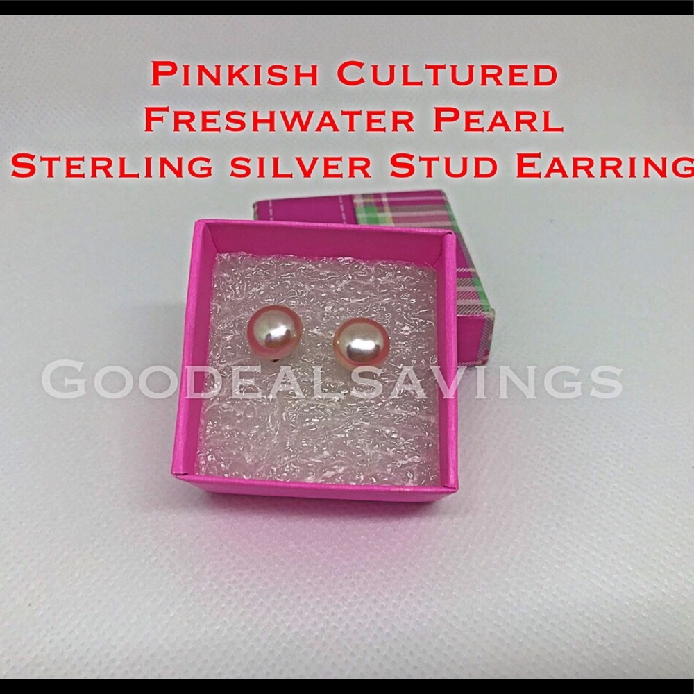 Pinkish Cultured Freshwater Pearl sterling silver